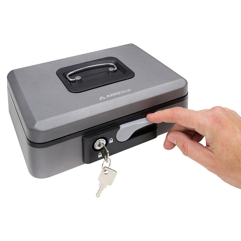 CAJA Caudales POP UP GRAF 250X180XH90 MM Arregui 250X180X90 Mm 25X18X9 Cm Gris cajita hucha - Imagen 6