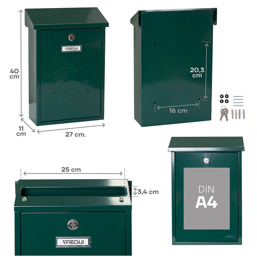 Buzón Exterior ACERO Premium VERDE Arregui buzon - Imagen 3