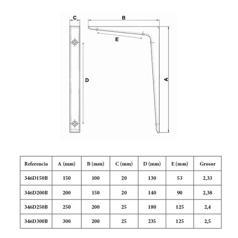 Escuadra ALUM FUND BLANC 150X100 MM 150X100 MM estant aluminio - Imagen 3