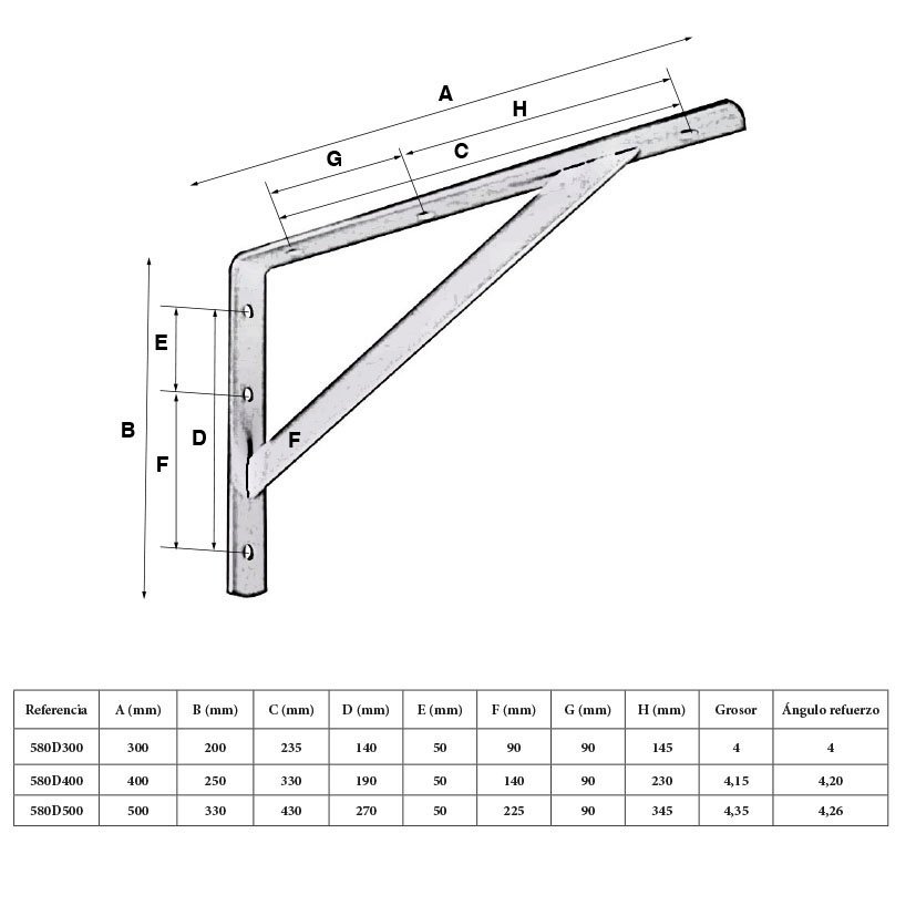 Escuadra MOD UP Blanco 400X250 MM EHL 400X250 MM estant - Imagen 3