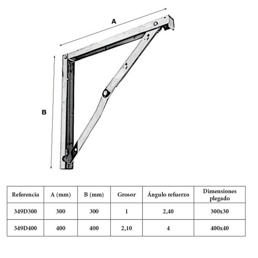 Escuadra ABAT CROM 2 POSIC 400X400 Mm estant - Imagen 3