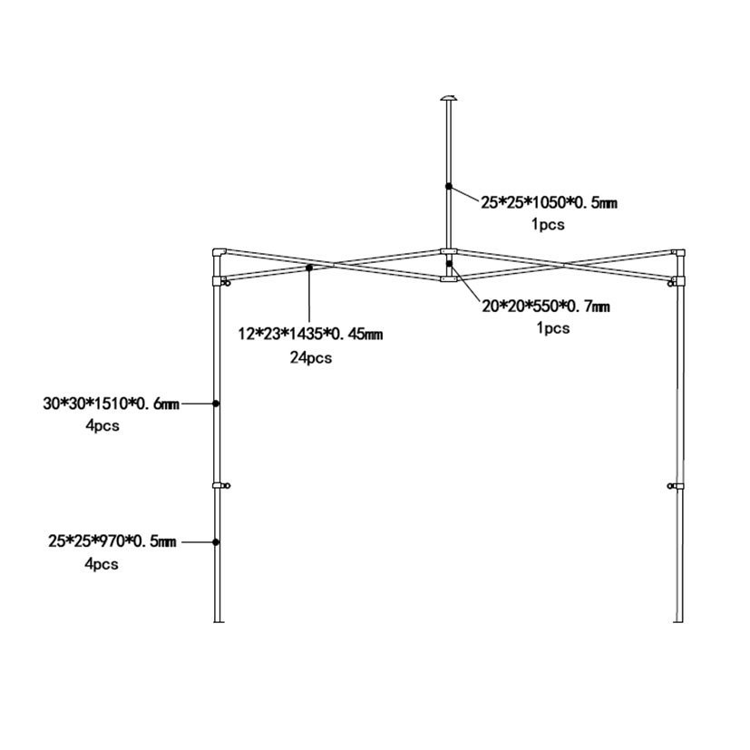 CARPA 3X 3X3,20 M Plegable Blanca 3X3X3,20 M parasol pérgola - Imagen 3