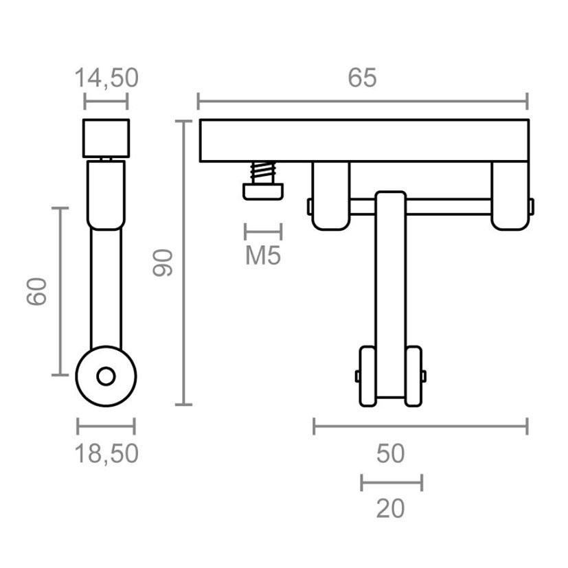 POLEA Corredera Pergola TOLDO 60 MM BLC Micel 65X18 parasol pérgola - Imagen 3