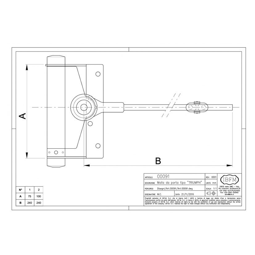 Muelle para Puerta Triunfo Nº1 (25 Kg) mecanismo cierrapuerta - Imagen 2