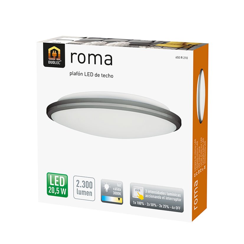 Plafon LED ROMA 20,5 W 2300 Lumens Duolec 20,5 W apliqu - Imagen 2