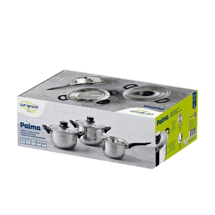 Bateria Cocina 5P ACERO INOX PALMA San Ignacio 16 Cm 18 Cm batería - Imagen 2