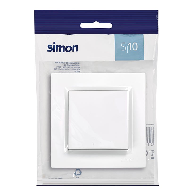 Pulsador SERIE 10 Blanco Simon mecanismo empotrar - Imagen 2