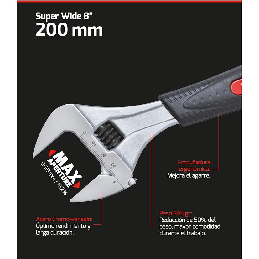 LLAVE Graduable SWO 8" RATIO Proseries 200 Mm 39 Mm llav vaso - Imagen 2