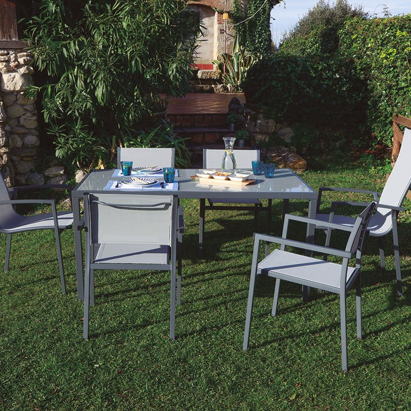 SILLA C/brazos Acero/textil Antracita 5X52X80 Cm 41X48X43 mueble metal - Imagen 2
