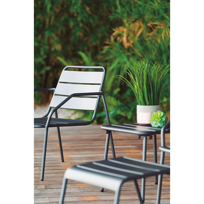 Conjunto DUO RELAX 5 Piezas 68X67X70 50X38 mueble metal + Brasero exterior de regalo - Imagen 3