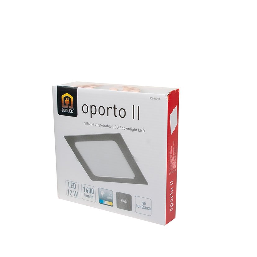 Aplique CUADR EMPOT 6500K LED 12 W PLATA Duolec 12 W foco downlight - Imagen 2