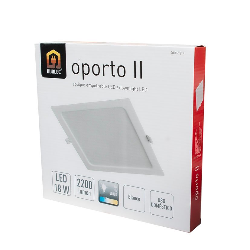 Aplique CUADR EMPOT 6500K LED 18 W BLANC Duolec 18 W Blanco foco downlight - Imagen 2