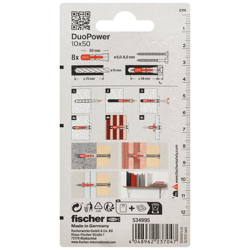 Blister Duopower 10X50 BL 8 UD Fischer anclaje - Imagen 2