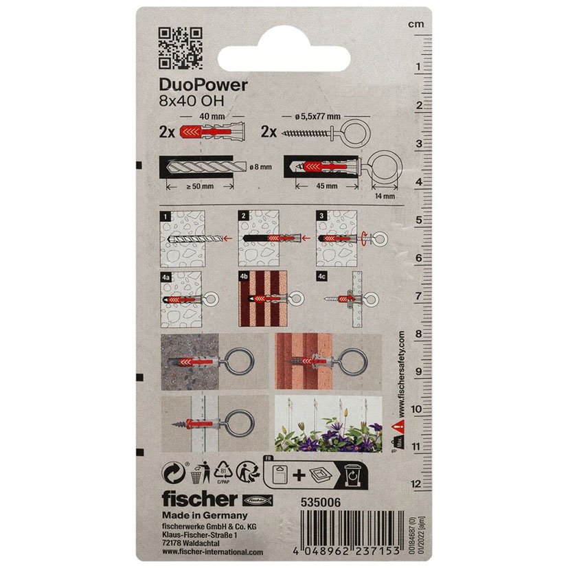 Blister Duopower 8X40 OH BL 2 UD Fischer anclaje - Imagen 2