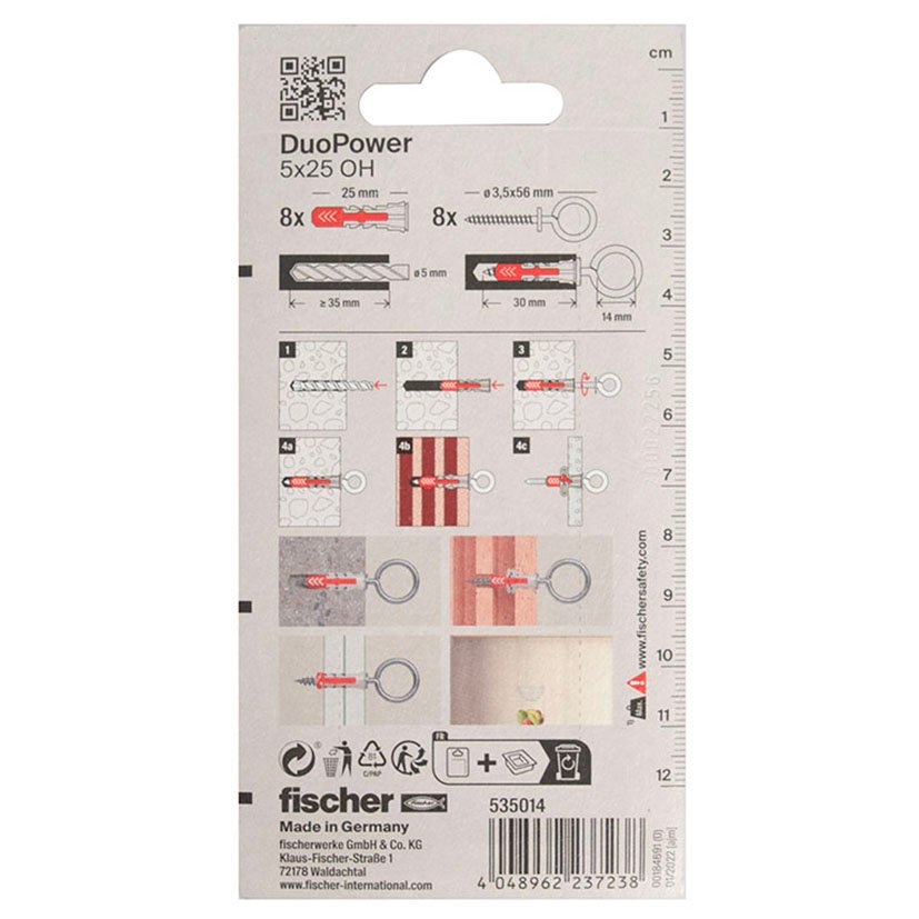 Blister Duopower 5X25 OH BL 8 UD Fischer anclaje - Imagen 2