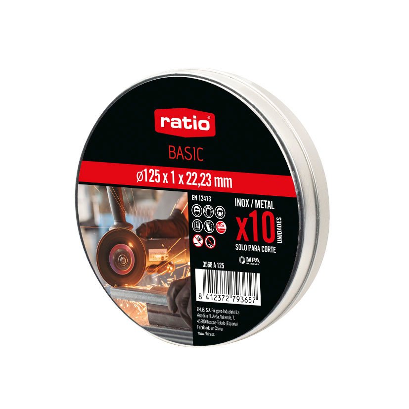 LATA 10 Discos CORTE AB INOX BASIC 125 MM Ratiobasic 125 MM 125X1 Mm - Imagen 2