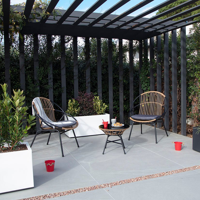 Conjunto 2 Sillones+mesita 68X60X88 Cm 47X41 Cm mueble metal + Brasero exterior de regalo - Imagen 3