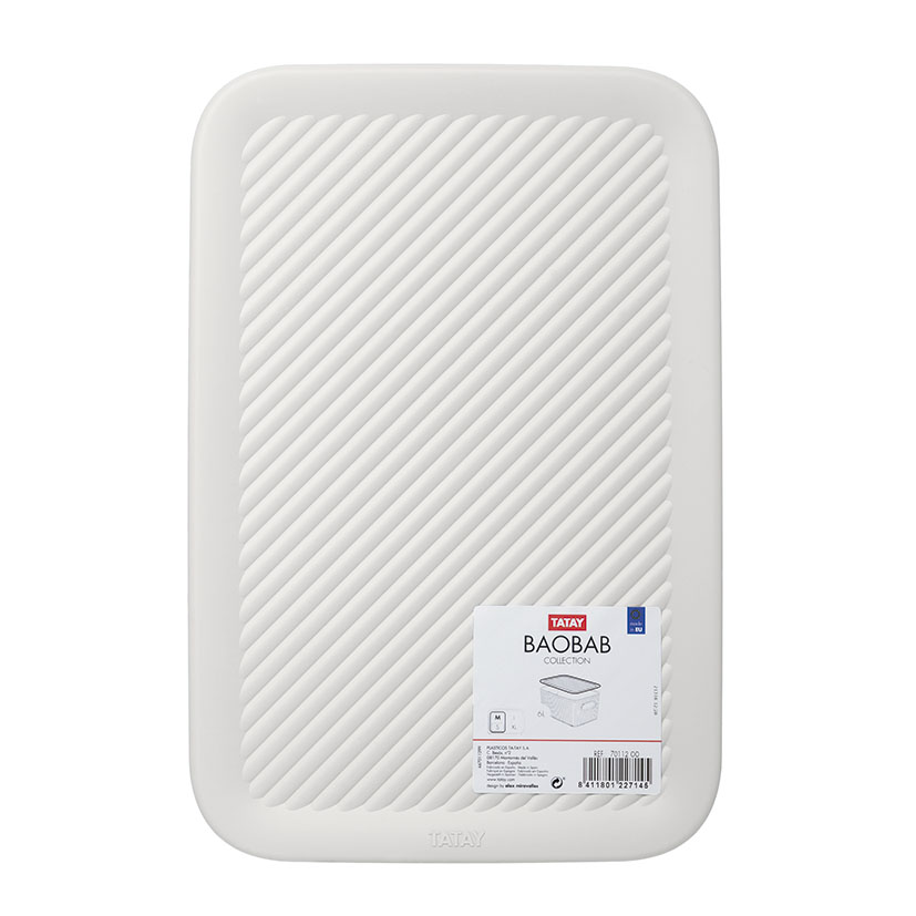 TAPA CESTA ORDEN Baobab M 5 L TATAY Blanco caja decorativa - Imagen 2