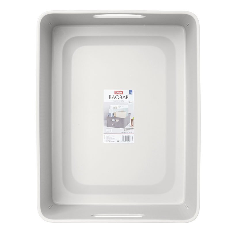 CESTA Ordenacion Baobab L 15 L TATAY 4X38 Blanco caja decorativa - Imagen 2