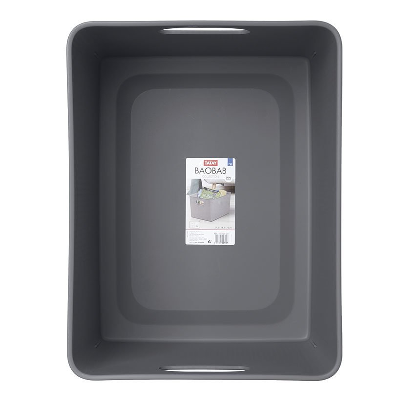CESTA ORDEN Baobab XL 22 L Antracita Tatay 22 L 4X38 Gris caja decorativa - Imagen 2