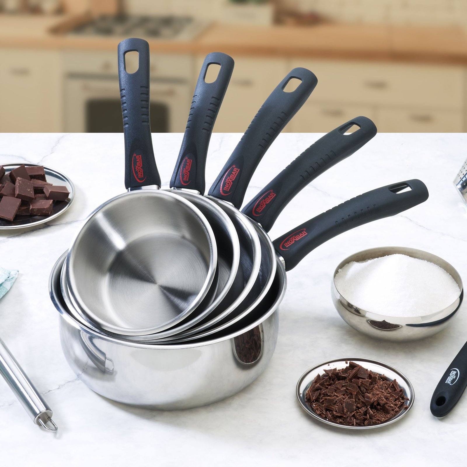 CAZO FORMA 12 CM INOX MGO Baquelita Inoxibar olla cacerola - Imagen 3