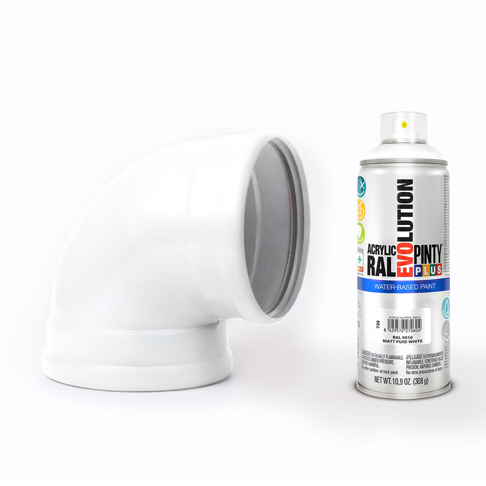 Pintura SPRAY BAS AGUA Blanco MATE 400 ML Pintyplus 400 ML color - Imagen 2