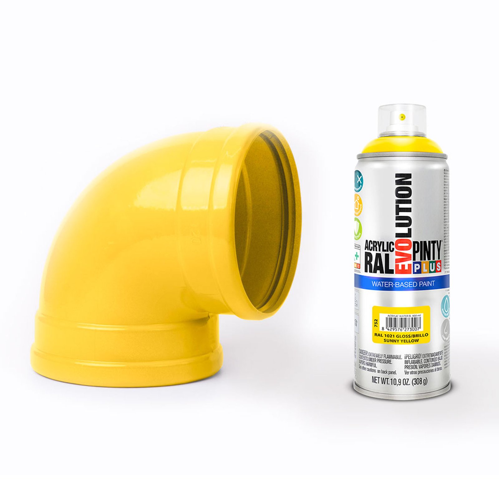 Pintura SPRAY BASE AGUA Amarillo 400 ML Pintyplus 400 ML color - Imagen 2