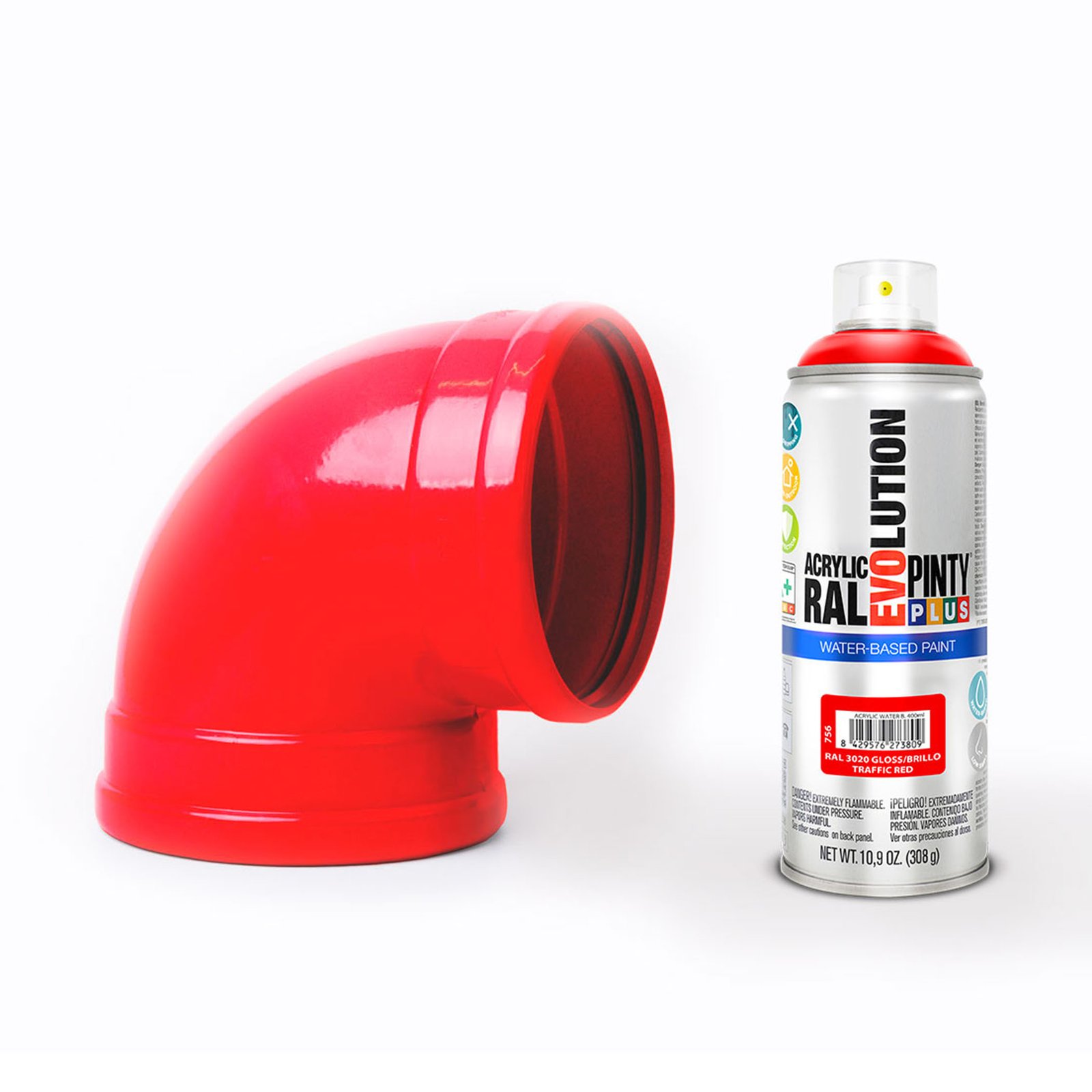 Pintura SPRAY BASE AGUA ROJO 400 ML Pintyplus 400 ML color - Imagen 2