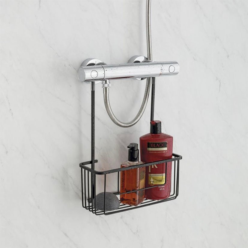 Cestillo C/colgador Aluminium BLACK Tatay 28X12 8X38 Negro cesta aluminio - Imagen 2