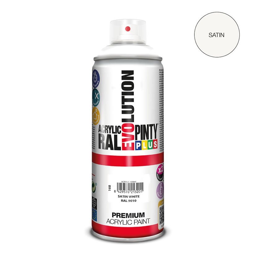 Pintura SPRAY ACRIL BLACO SATIN 400 ML Pintyplus 400 ML Blanco color - Imagen 2