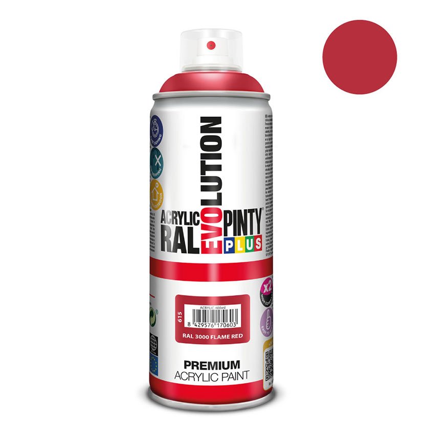 Pintura SPRAY Acrilica ROJO FUEGO 400 ML Pintyplus 400 ML color - Imagen 2