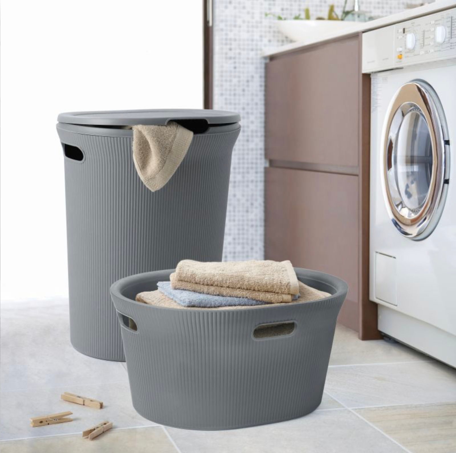 Pongotodo Baobab 40 L Antracita TATAY Gris cesto ropa - Imagen 2