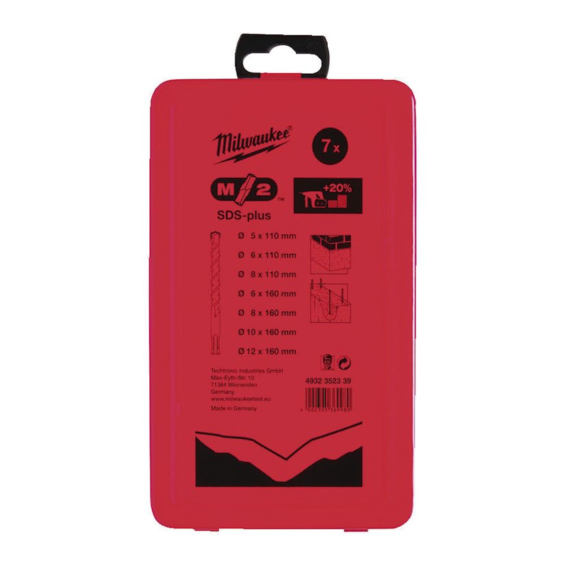 Estuche MET 7 Brocas Sds-plus Milwaukee 8X110 Mm 12X160 Mm - Imagen 2