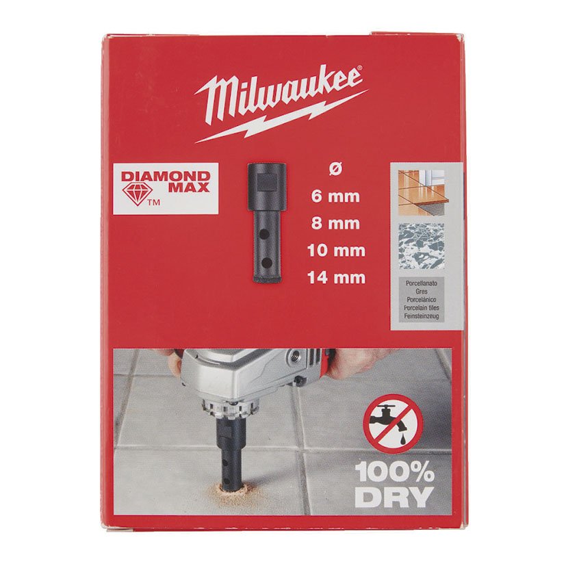 JUEGO 4 Brocas Diamond MAX 6-8-10-14 MM Milwaukee 14 MM - Imagen 3