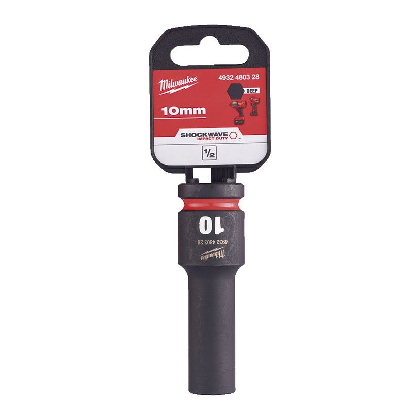 VASO Impacto 1/2" LARGO 10 MM Milwaukee 10 MM llav - Imagen 2