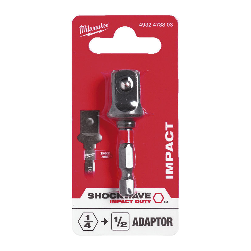 Adaptador VASOS 1/4" HEX A 1/2" CUAD 50 Milwaukee llav - Imagen 2