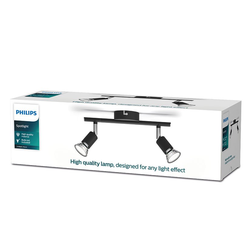 Limbali Bar/tube BLACK 2X50 W 230 V Philips 230 V apliqu plafon - Imagen 2