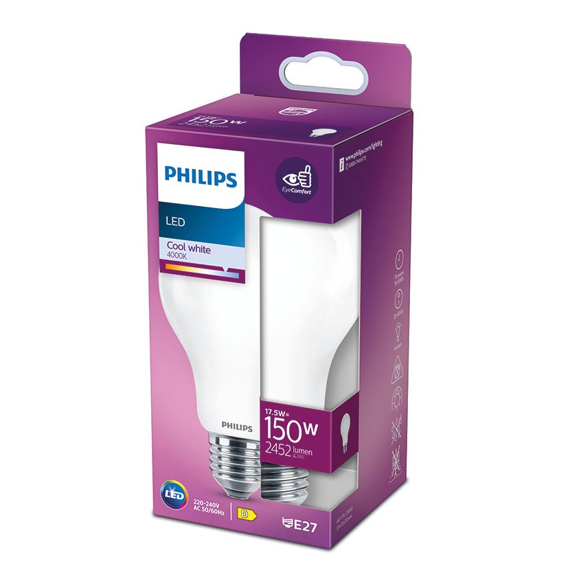 Lampara Standard LED 17 5 W E27 4000K Philips 17.5 W 70X121 Mm bombilla - Imagen 2
