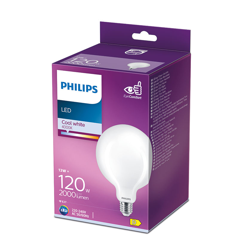 Lampara GLOBO LED 13 W G120 E27 4000K Philips 13 W 124X177 Mm bombilla - Imagen 2
