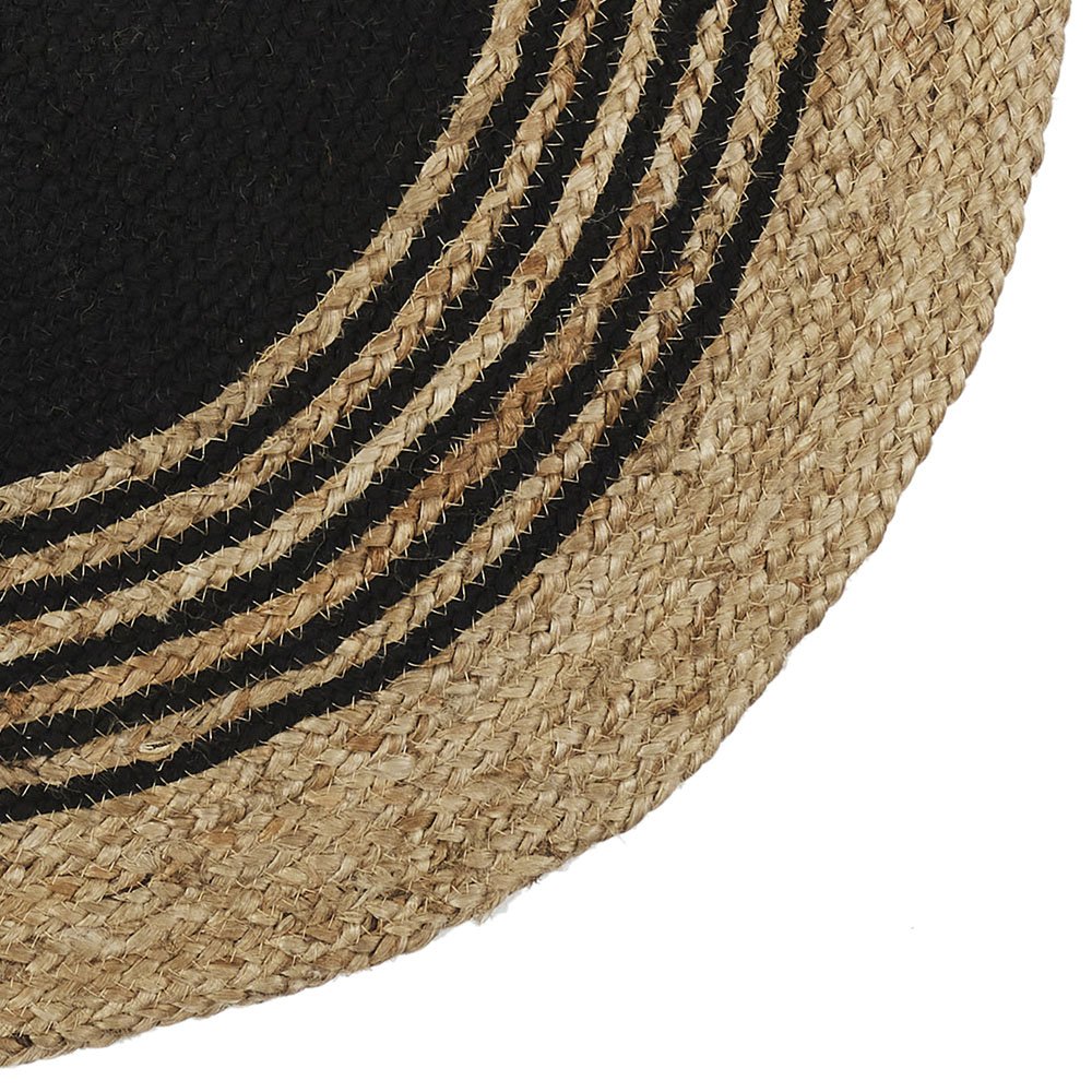 Alfombra Yute-negro Diametro 90 CM suelo - Imagen 2
