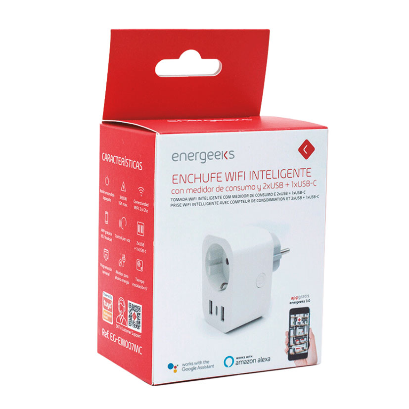Enchufe WIFI 2 XUSB+1 Xusb-c Energeeks 860 W multimedia - Imagen 3