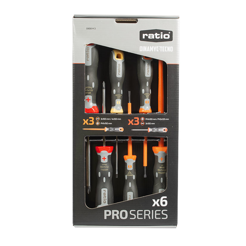 Destorn Juego 6 Pzas(vde+standar)ratio PRO RATIO Proseries 3X100 Mm 1X100 Mm destornillador - Imagen 2