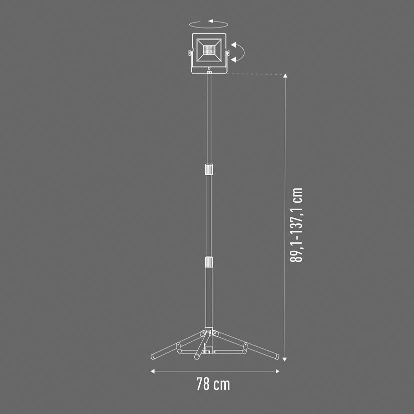 FOCO LED CON Tripode 30 W Workline 5000K RATIO 30 W 1X30 lámpara trabajo - Imagen 3