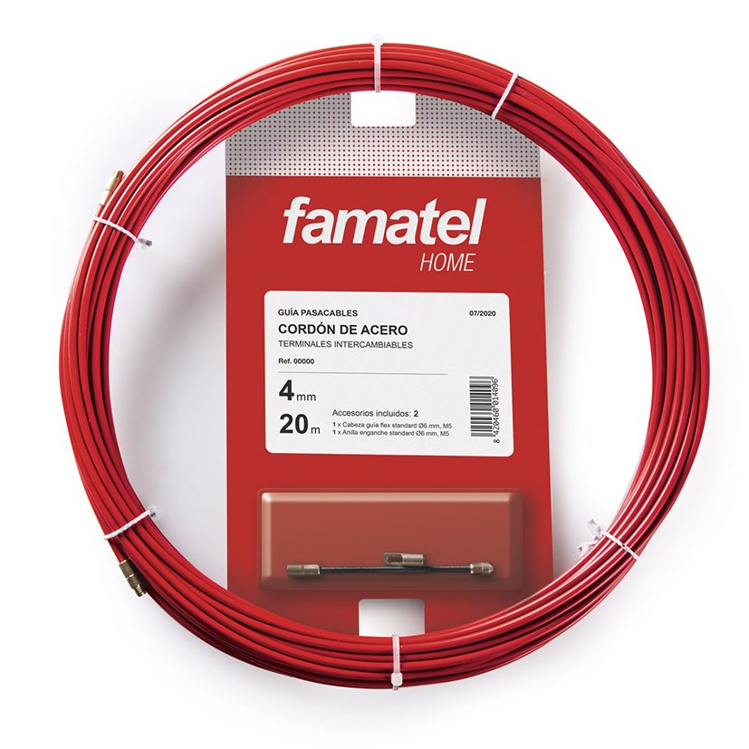 Pasacable ACERO 4 MM 10 Metros Famatel 4 MM canalización eléctrica - Imagen 2