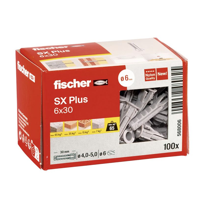TACO Plastico SX PLUS Nº5 CAJA 100 UNID Fischer 5X25 anclaje - Imagen 2
