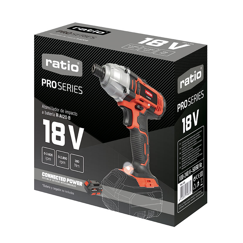 Atornillador Impacto RAI20-B 180 NM RATIO Proseries 18 V 2 Kg taladro batería - Imagen 9