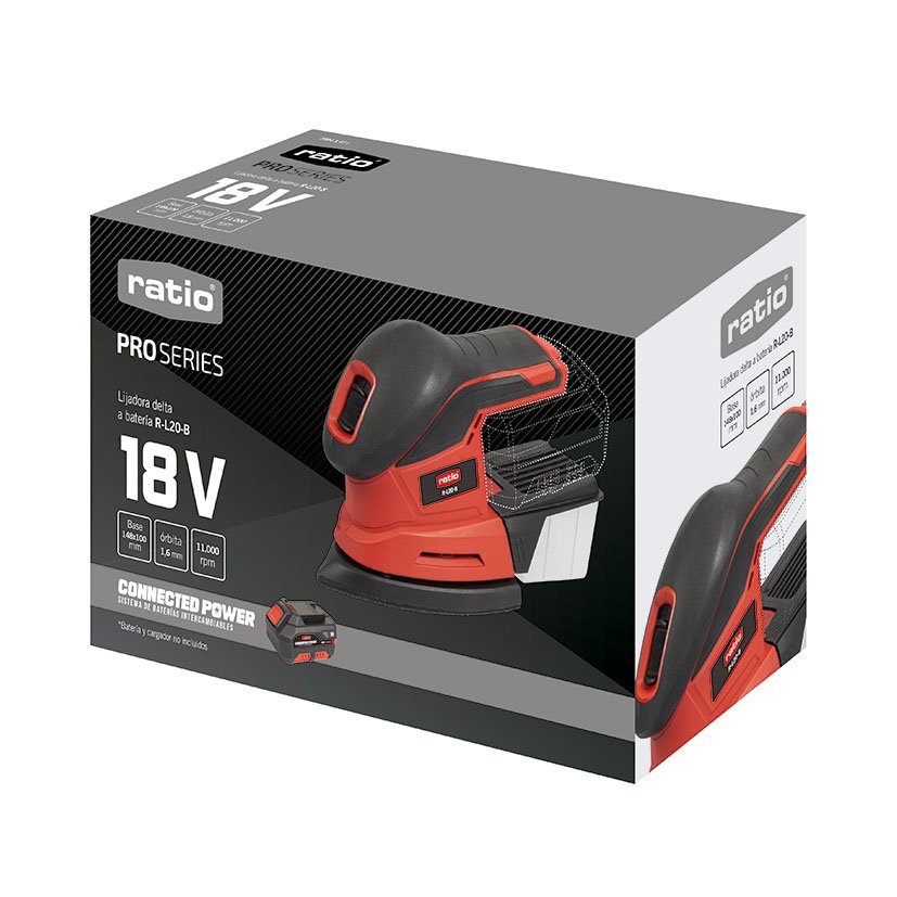 Lijadora TIPO MOUSE R-L20-B RATIO Proseries 148X148X100 Mm 18 V - Imagen 7