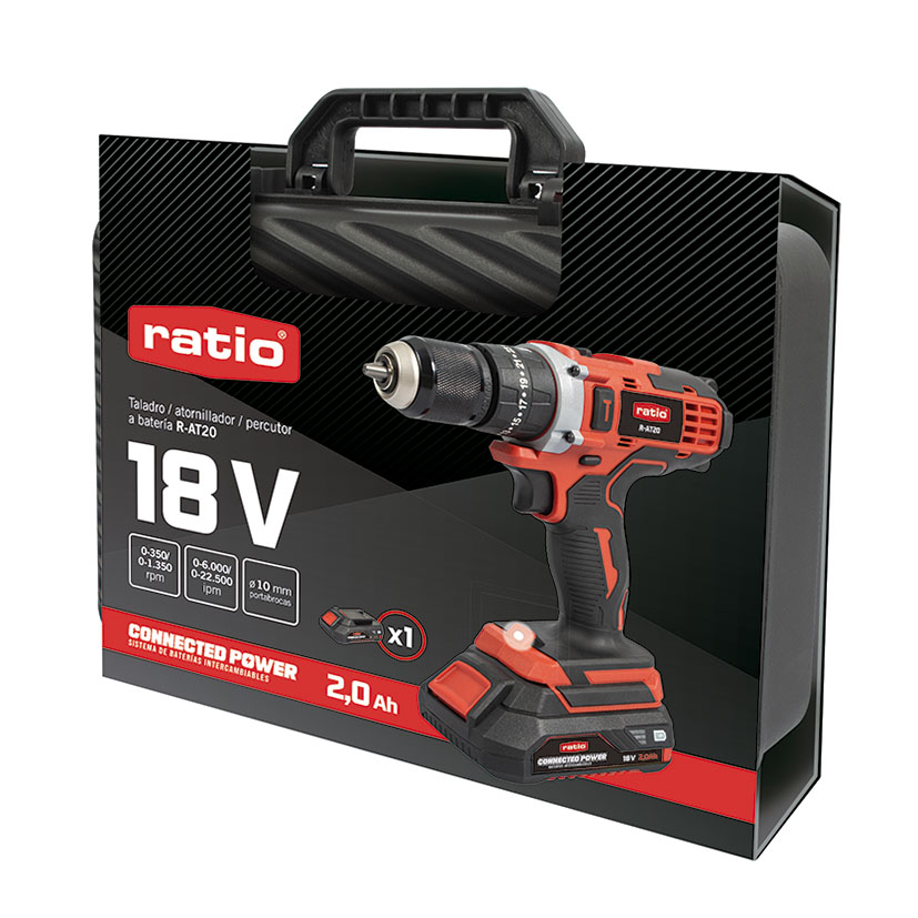 Atornillador Percuto RAT20 18 V 1 BATER RATIO 18 V 1X2 taladro batería - Imagen 3