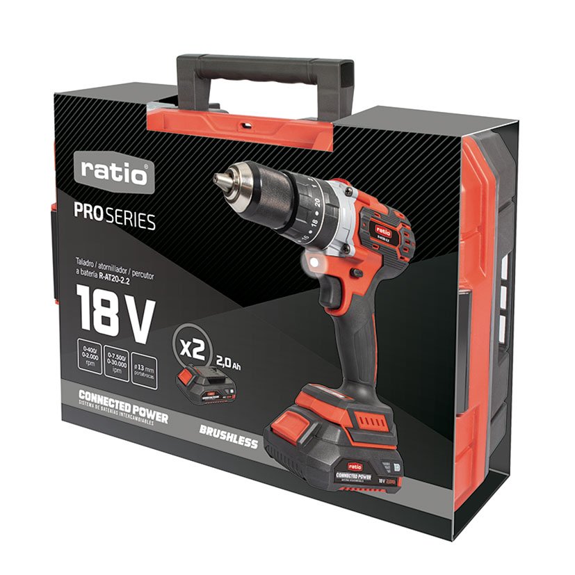 Atornillador Percutor RAT20-2 2 18 V RATIO Proseries 18 V 2X2 taladro batería - Imagen 3