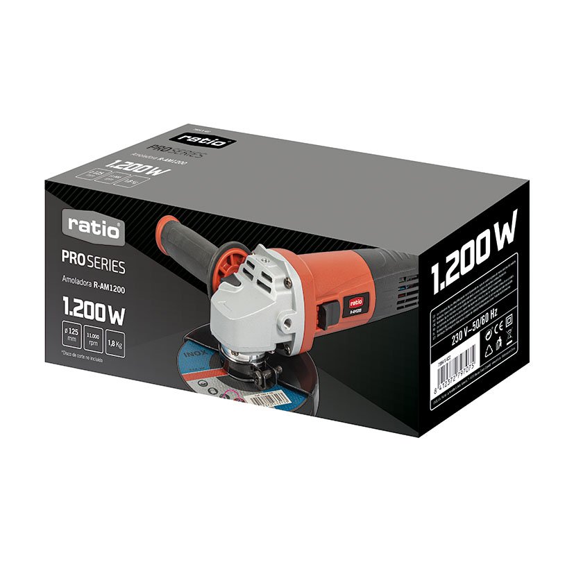 Amoladora RAM1200 RATIO Ø 125 MM RATIO Proseries 200 W - Imagen 9
